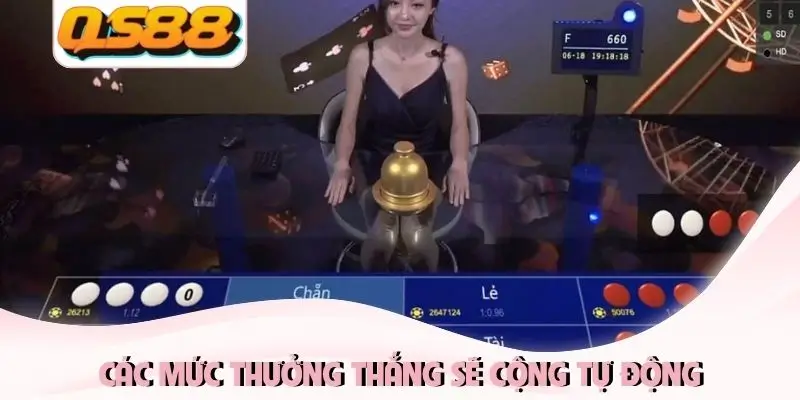 Các mức thưởng thắng sẽ cộng tự động Các mức thưởng thắng sẽ cộng tự động