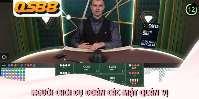 Người chơi dự đoán các mặt quân vị Người chơi dự đoán các mặt quân vị
